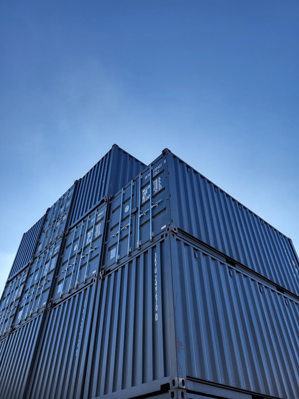 a stack of cargo containers